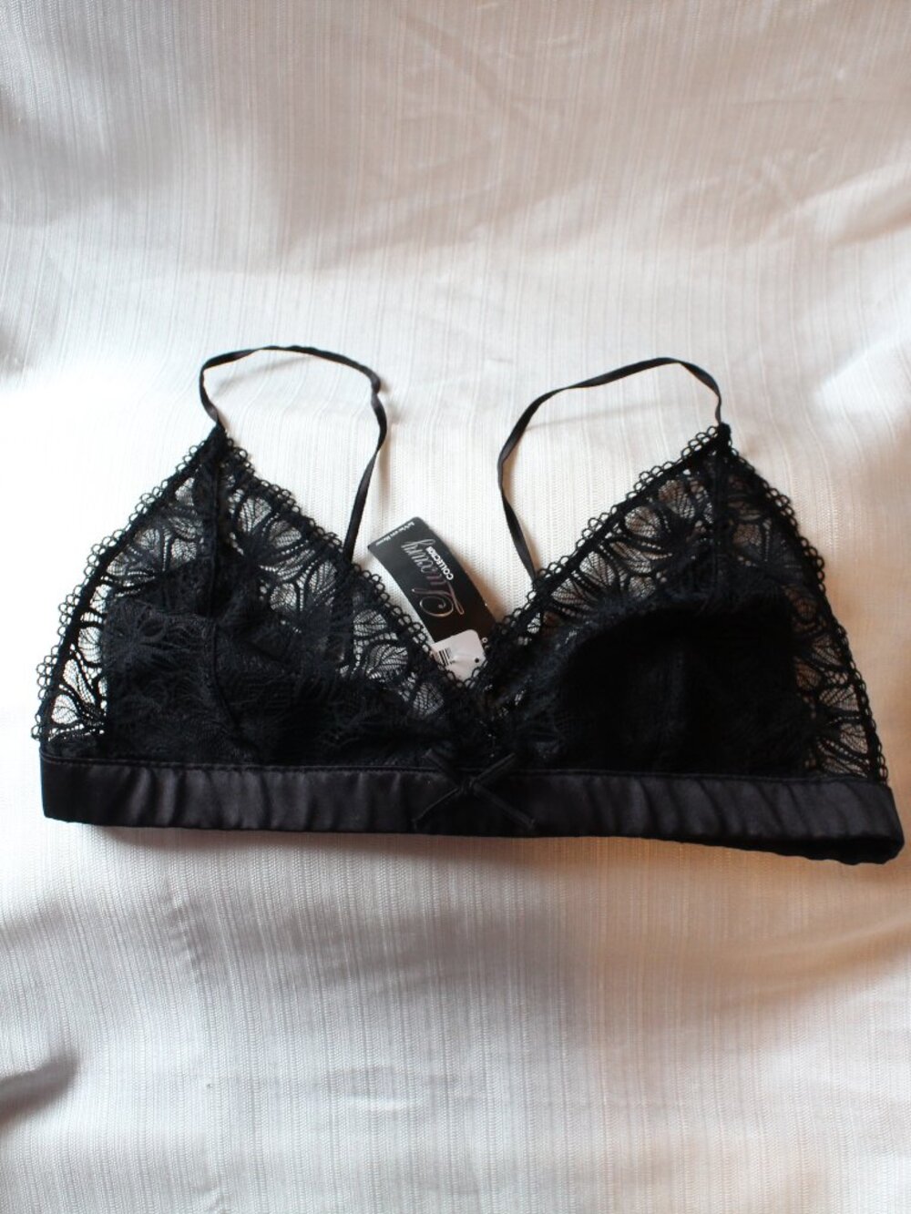 LaVie En Rose Size Med Black Bra Satin & Lace